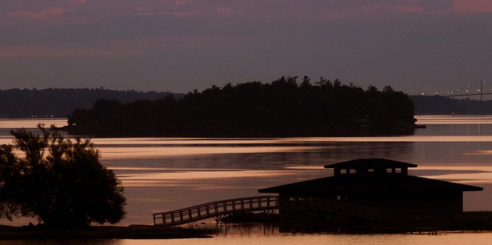 A sunset view of the 1000 Islands and St Lawrence River